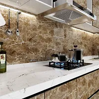 KASHIVAL Kitchen cabinets Wallpaper Oil Proof Waterproof Floor Tiles Stickers Waterproof Wall Paper for Home and Kitchen Decor 60*200 cm-thumb3