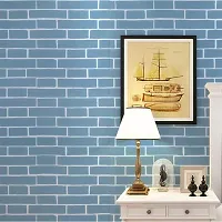 KASHIVAL Blue Bricks PVC Self-Adhesive Wallpaper for Walls Sticker Wallpaper Peel and Stick Removable Waterproof Wallpaper (45x500cm)-thumb4