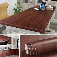 KASHIVAL Kitchen Wall Stickers Wood Wallpaper DIY PVC Shelf Liner, Furniture, Almirah, Table Top, Wardrobe, Kitchen Cupboard Decal, Mahogany Brown 60*200 cm-thumb1