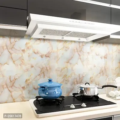 KASHIVAL Wall Stickers Marble Wallpaper Furniture Kitchen Counter, Cabinet Makeover, Almirah, Plastic  Wooden Tabletop, Wardrobe, PVC DIY Self Adhesive (SIZE:60*200CM)-thumb4