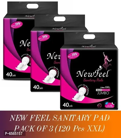 GiveIT2Me New Feel Sanitary Pads for Girls and Women, Soft and Comfortable 310mm Sanitary Napkins (XXL PADS, Pack of 120)-thumb0