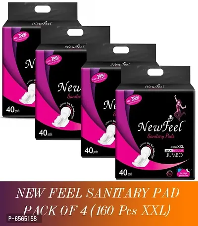 GiveIT2Me New Feel Sanitary Pads for Girls and Women, Soft and Comfortable 310mm Sanitary Napkins (XXL PADS, Pack of 160)-thumb0