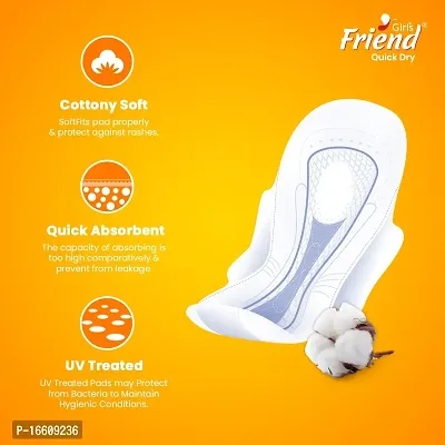 Vishva Sanitary Girl's Friend Quick Dry Sanitary Pads for Women (XXL+, 40 Pads)-thumb3