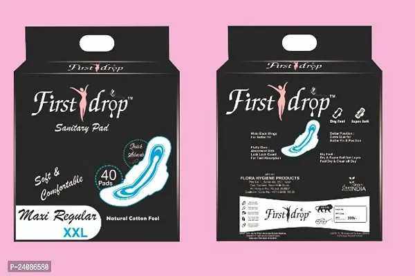 First drop Sanitary Napkin Pad for womens Heavy Flow Cott (80 Pads in count)
