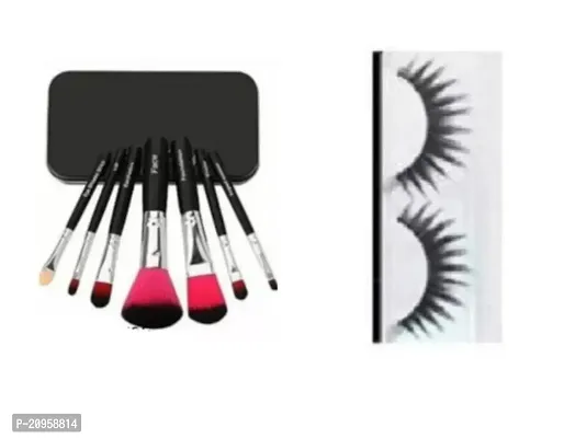 COMBO OF 7 MAKEUP BRUSHES WITH FALSE EYELASH