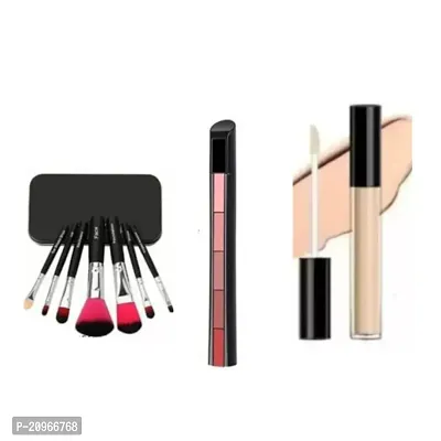 COMBO OF 7PCS. BRUSHES WITH 5IN1 LIPSTICKS AND CONCEALER