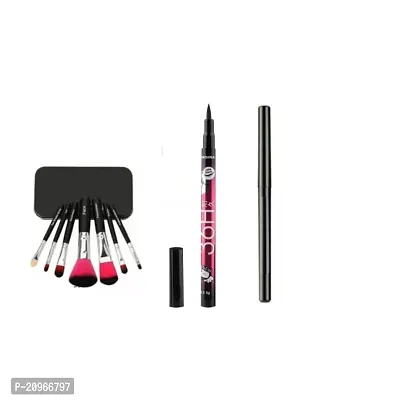 CLASSY COMBO OF 7PCS. BRUSHES WITH KAJAL AND SKETCH EYELINER
