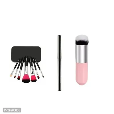 COMBO OF 7PCS. MAKEUP BRUSHES WITH FOUNDATION BRUSH AND KAJAL-thumb0