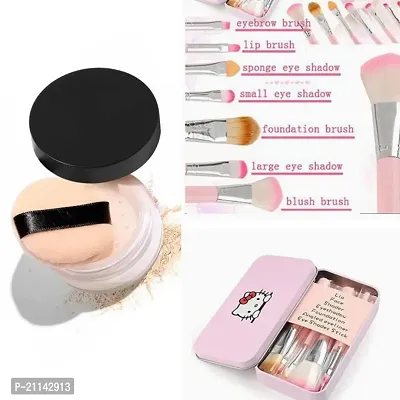 COMBO OF FACE LOOSE POWDER WITH 7PCS. MAKEUP BRUSHES