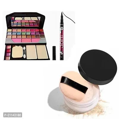 SET OF EYESHADOW KIT WITH SKETCH EYELINER AND FACE LOOSE POWDER