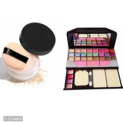 SET OF LOOSE FACE POWDER WITH EYESHADOW PALETTE