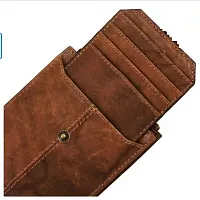 Designer Brown Leather Solid Two Fold Wallet For Men-thumb1