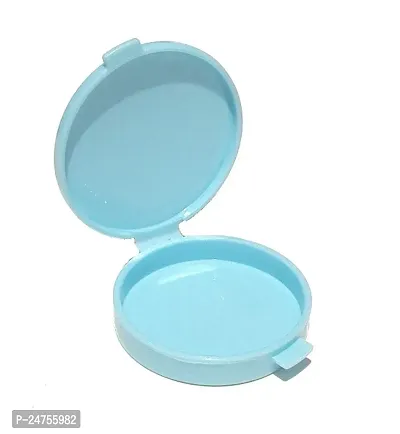 Tupperware Mini Clamshell Pill Keeper Round Pocket Container Baby Blue-thumb2