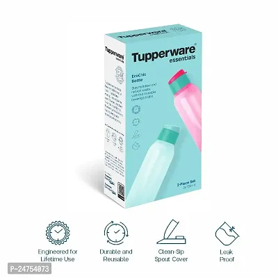 Tupperware Eco Chic Bottle 750ml, Fliptop (Set of 2), Pink  Sky Blue-thumb3