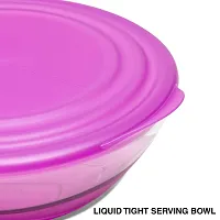 Tupperware Polycarbonate Eleganzia Serving Bowl (Pink, 600ml)-thumb1