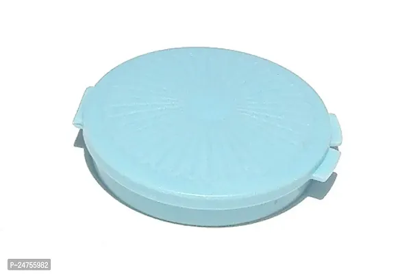 Tupperware Mini Clamshell Pill Keeper Round Pocket Container Baby Blue-thumb0