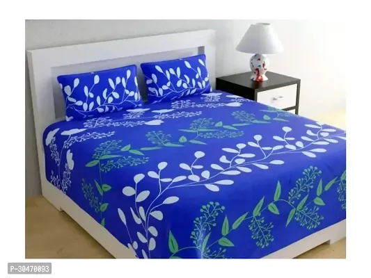 Comfortable Polycotton Printed Double Bedsheet With 2 Pillow Covers-thumb0