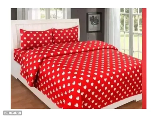 Comfortable Polycotton Printed Double Bedsheet With 2 Pillow Covers-thumb0