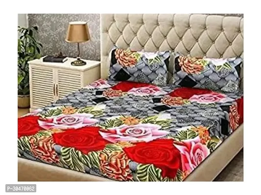 Comfortable Polycotton Printed Double Bedsheet With 2 Pillow Covers