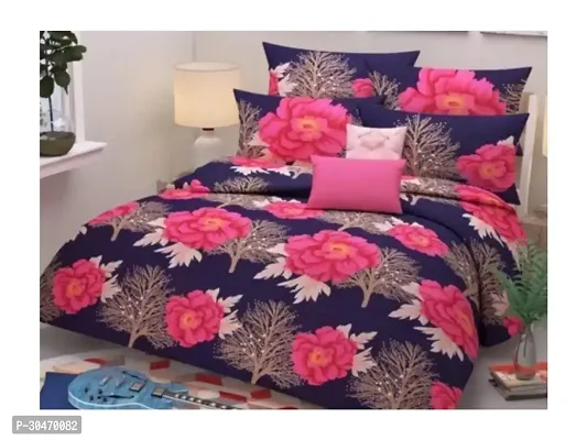 Comfortable Polycotton Printed Double Bedsheet With 2 Pillow Covers