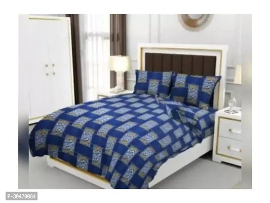 Comfortable Polycotton Printed Double Bedsheet With 2 Pillow Covers