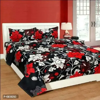 Polycotton Printed Bedsheet With 2 Pillow Covers-thumb0