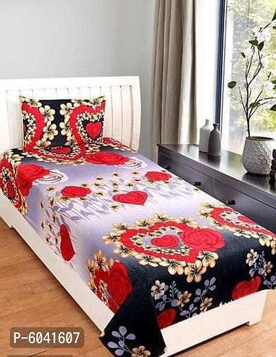 Fabulous Polycotton Abstract Single Bedsheet With One Pillow Cover