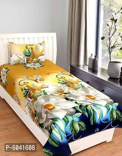 Fabulous Polycotton Abstract Single Bedsheet with One Pillow Cover-thumb0