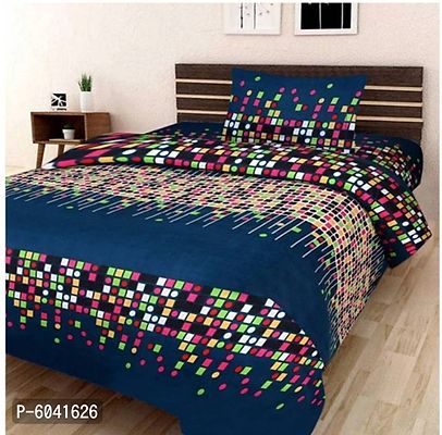 Fabulous Polycotton Abstract Single Bedsheet with One Pillow Cover-thumb0