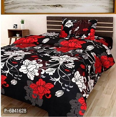 Fabulous Polycotton Abstract Single Bedsheet With One Pillow Cover-thumb0