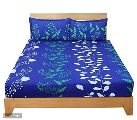 Classic Polycotton Printed Double Bedsheet with Pillow Covers-thumb0