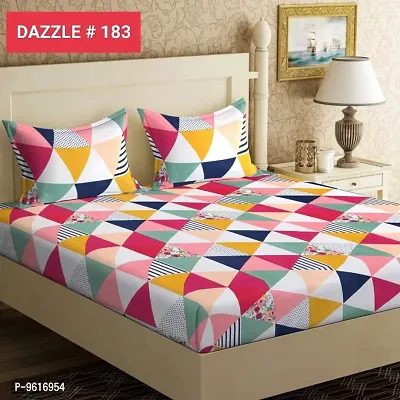 Glace Cotton 1 Double Bed Bedsheet With 2 Pillow Cover