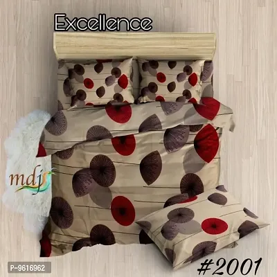Glace Cotton 1 Double Bed Bedsheet With 2 Pillow Cover-thumb0