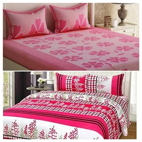 Polycotton Printed Double Bedsheets Combo Of 2 Vol 2