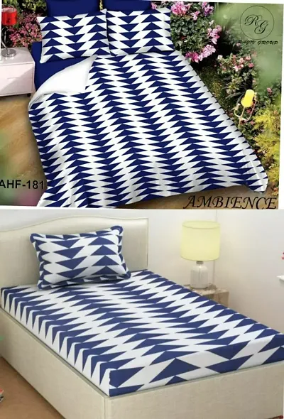 Polycotton Double and Single Bedsheets Combo Of 2 Vol 4