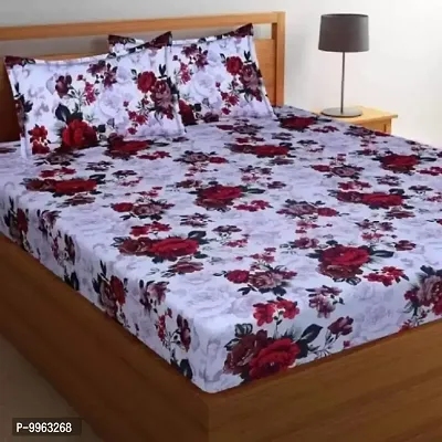 Classic Polycotton Printed Double Bedsheet with Pillow Covers