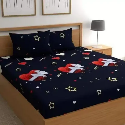 Fancy Printed Double Bedsheets With 2 Pillow Covers