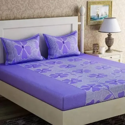 Polycotton Floral Printed Double Bedsheets