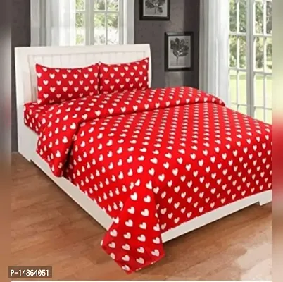 PRINTED 100% Polycotton 1 Double Bed bedsheet with 2 Pillow Covers-thumb0