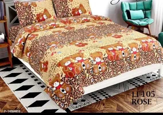 PRINTED 100% Polycotton 1 Double Bed bedsheet with 2 Pillow Covers