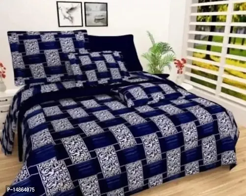 PRINTED 100% Polycotton 1 Double Bed bedsheet with 2 Pillow Covers-thumb0