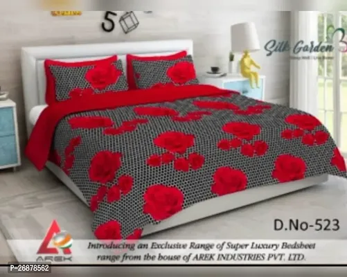 Polycotton double bedsheet with 2 pillow covers