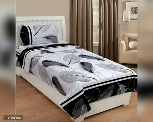 Polycotton Printed Single Bedsheet with 1 pillow cover(size 60*90)(Pillow Size 17*27)-thumb0
