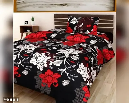 Polycotton Single Bed Sheet With 1 Pillow cover-thumb0