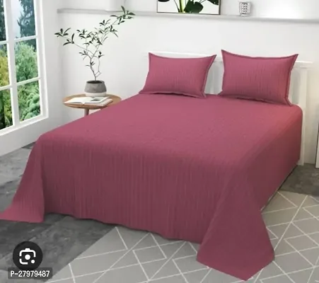 Classic Glace Cotton Bedsheet with Pillow Covers-thumb0