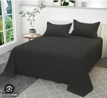 Classic Glace Cotton Bedsheet with Pillow Covers-thumb0