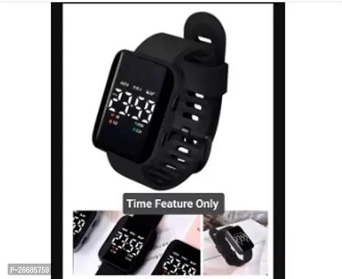 Stylish Black Silicone Digital Watches For Men-thumb0