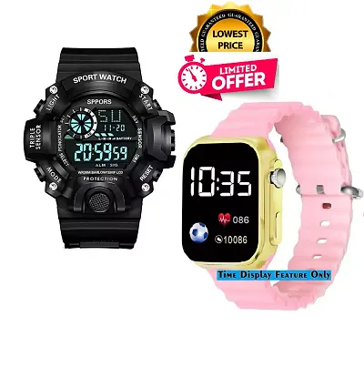 Sports-Digital Functional Time Feature Display LED Watch Combo Watch Offer