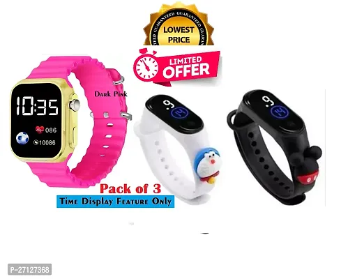 Sports-Digital Time Feature Display Combo Watch Offer(Pack Of 3)
