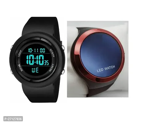 Abious Black Multi Functional  Round LED Time Display Combo Offer